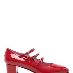 Carel Paris Kina Red Patent Triple-Strap Block Heel Mary Jane